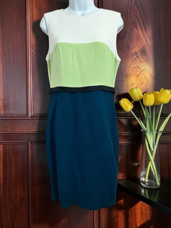 Narciso Rodriguez Dresses & Skirts - Narciso Rodriguez Colorblock Sheath Midi Dress Sz 14 US 46 EUR Silk Lining